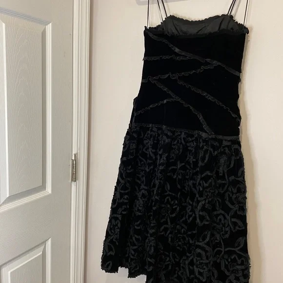 VTG 80s Crushed Velvet Black Sleeveless Party Dress NWT Deadstock - Picture 5 of 11